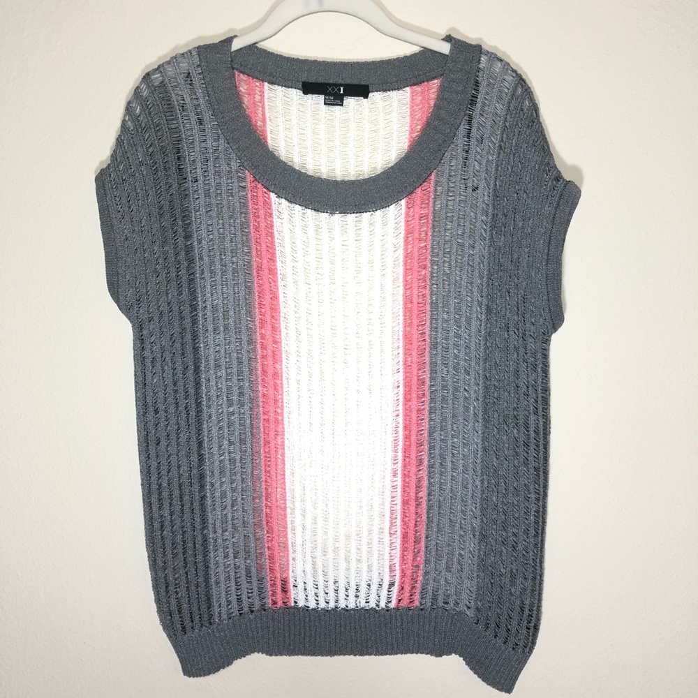 FOREVER 21 weaved colorblock top